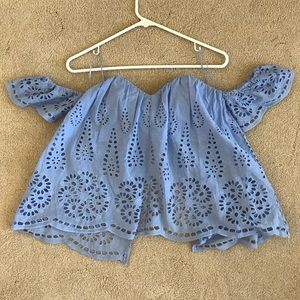 Fransceca’s off the should crop top blouse
